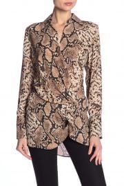 Spread Collar Snakeskin Print Blouse by Dress Forum at Nordstrom Rack