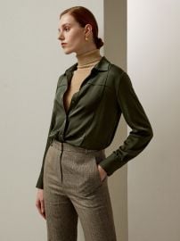 Sprezzatura Silk Blouse - Minimalist 3-D Tuck Design at LilySilk