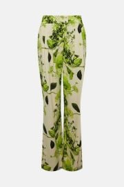 Spring Green Botanical Bunches Tailored Wide Leg Pants at Karen Millen