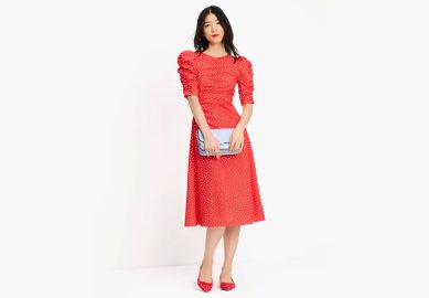 Spring Time Dot Ruched Dress Kate Spade New York at Kate Spade