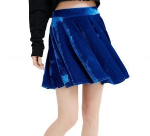 Springfavor Womens Vintage Velvet Stretchy Flared A-Line Mini Skater Skirt at Amazon
