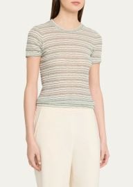 Sprwmn Multi Striped Crewneck Baby Tee at Bergdorf Goodman