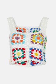  Square Crochet Square Neck Crop Vest at Warehouse