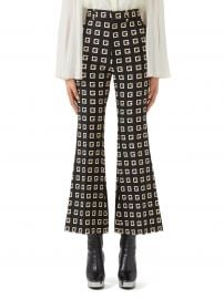 Square-G Logo Print Faille Crop Flare Pants at Nordstrom