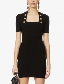 Square Neck Fitted Dress by Balmain at Selfridges