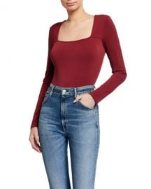 Square Neck Long Sleeve Bodysuit at Last Call