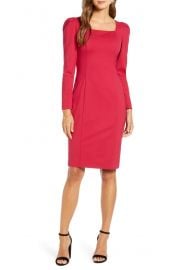 Square Neck Long Sleeve Ponte Dress at Nordstrom