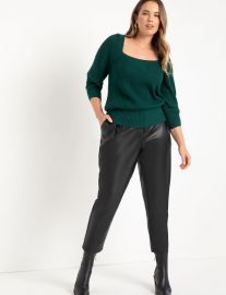 Square Neck Sweater With Puff Sleeve at Eloquii