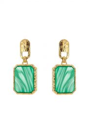 balenciaga green square earrings