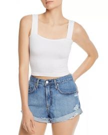 Square neck cropped tank at Bloomingdales