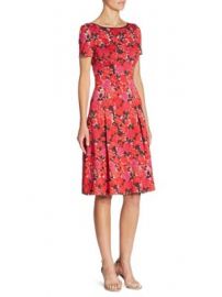 St  John - Floral-Print Boatneck Dress at Saks Fifth Avenue