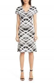 St  John Collection Architectural Grid Jacquard Knit Dress   Nordstrom at Nordstrom