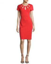 St  John Collection Cutout-Neck Milano Knit Dress  Red at Neiman Marcus