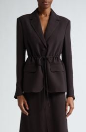 St. John Collection Fluid Satin Back Crepe Drawstring Blazer at Nordstrom