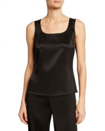 St  John Collection Liquid Satin Scoop-Neck Tank at Neiman Marcus