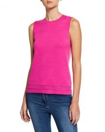 St  John Collection Pattern Knit Shell Top at Neiman Marcus