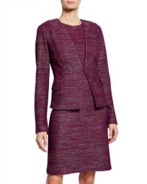 St  John Collection Plunging V-Neck Ombre Ribbon Tweed Jacket at Neiman Marcus