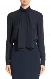 St  John Collection Scarf Neck Tie Blouson Sleeve Blouse at Nordstrom