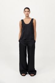 St Agni Silk Twill Pants - Black at St. Agni