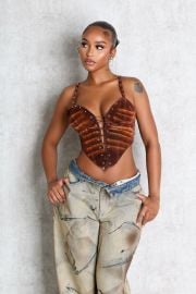 St George Faux Suede Corset Top EDGE at Edge by KS