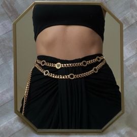 St John Accessories Vintage St John Gold Tone Black Enamel Signature Chain Belt Link Poshmark at Poshmark