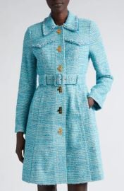 St John Belted Longline Eyelash Tweed Jacket at Nordstrom