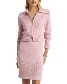 St John Chevron Zip Cardigan Bloomingdales at Bloomingdales