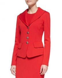 St John Collection 4-Button Blazer Venetian Red at Neiman Marcus