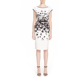 St John Collection Floral Print Crepe de Chine Dress at Nordstrom