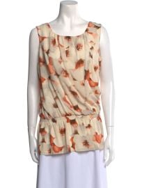 St John Collection Floral Print Silk Top at The Real Real