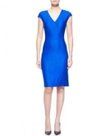 St John Collection Matte and Shine Chevron Knit Dress at Neiman Marcus