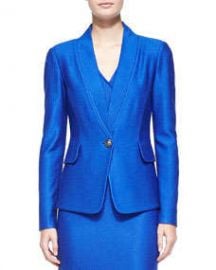 St John Collection Matte and Shine Chevron Knit Jacket at Neiman Marcus