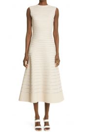 St John Collection Metallic Float Knit A-Line Dress at Nordstrom