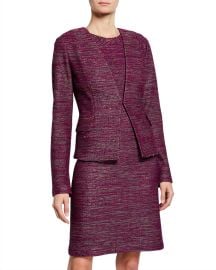 St John Collection Plunging V-Neck Ombre Ribbon Tweed Jacket and Matching Items  Matching Items at Neiman Marcus