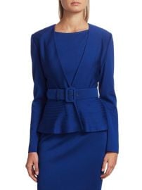 St John Engineered Milano Knit Peplum Jacket on SALE at Saks Off 5th