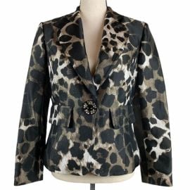 St John Jackets amp Coats St John Couture Leopard Cheetah Print Jacket Poshmark at Poshmark