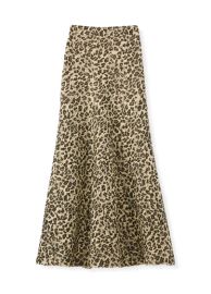 St John Leopard Jacquard Knit Maxi Skirt at St. John