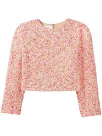 St John Novelty Textured Tweed Top - at Farfetch