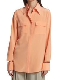 St John Silk Crepe de Chine Blouse on SALE at Saks Off 5th