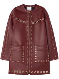 St John eyelet-embellished Leather Coat - Farfetch at Farfetch