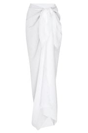 St Tropez Sarong - White Crinkle Linen Monday Swimwear at Monday Swimwear