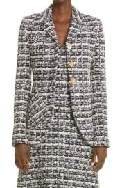 StJohn Collection Plaid Textured Tweed Knit Jacket at Nordstrom