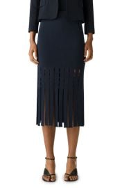 StJohn Evening Eyelet Fringe Panel Knit Skirt at Nordstrom