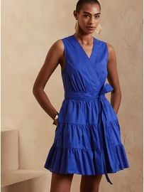 Stampa Mini Dress in Voltage Blue at Banana Republic