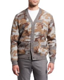 Stampd Menx27s Camo-Print Cardigan at Neiman Marcus