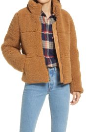 Stand Collar Quilted Water Resistant High Pile Fleece Jacket by Levi\\\'s at Nordstrom