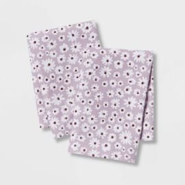 Standard Microfiber Printed Pillowcase Set Light Purple Daisy - Room Essentials Target at Target