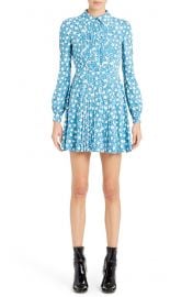  Star Print Long Sleeve Silk Dress at Nordstrom