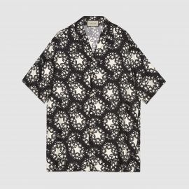 Star Print Silk Oversize Bowling Shirt by Gucci at Gucci