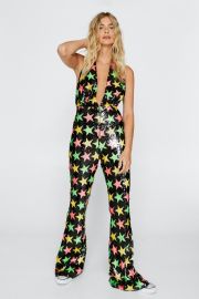 Star Sequin Halter Neck Jumpsuit at Nasty Gal